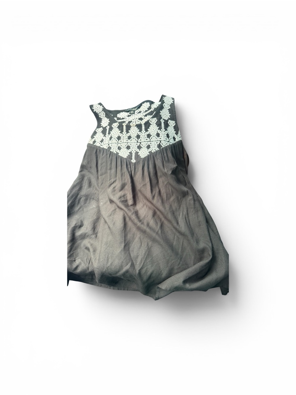 Lucky Brand Black and White Embroidered Top